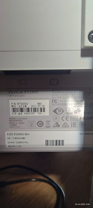 Profesjonalny monitor EIZO EV2450 stan idealny.