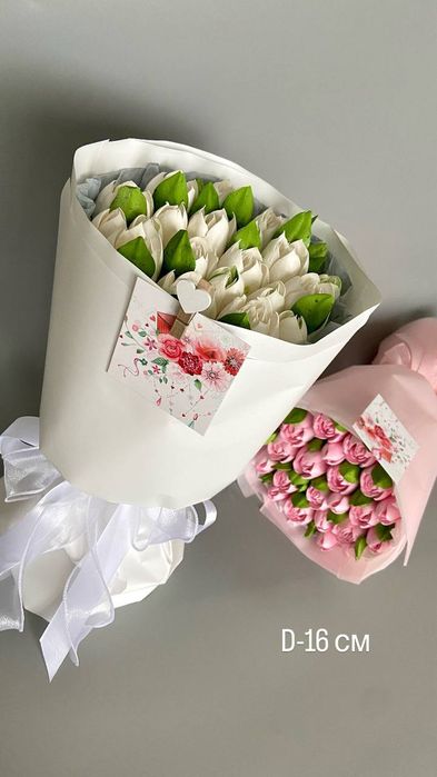 Солодкий букет. Зефір. Зефірні тюльпани. Квіти. Подарунок.