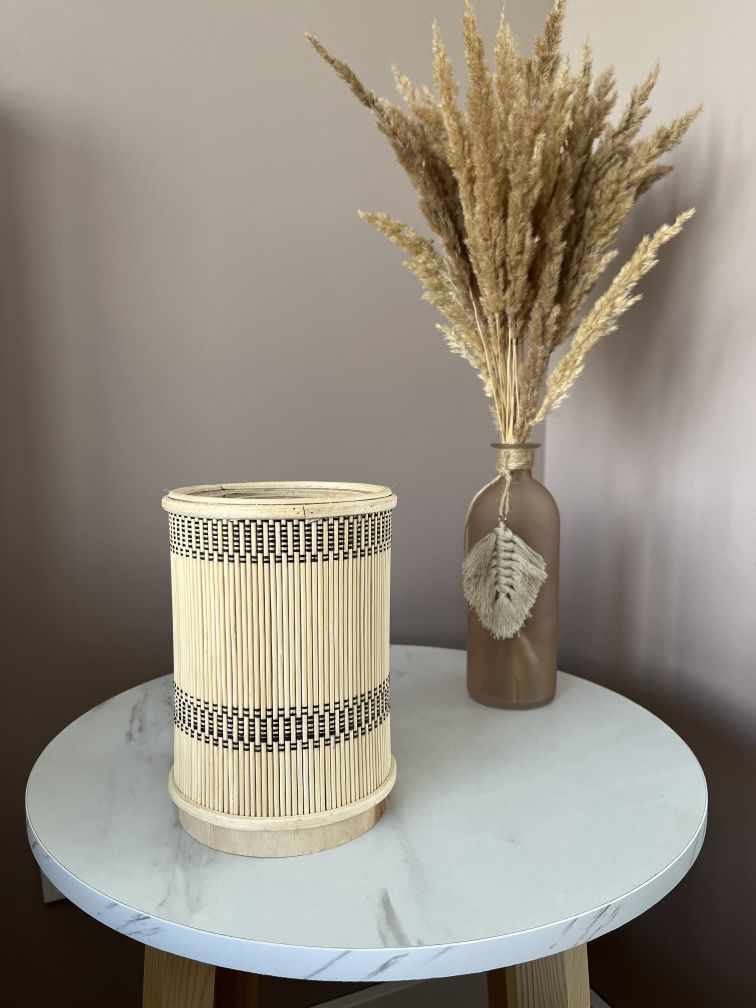 Lampa Mingus na baterie bambus rattan drewno Boho retro vintage nowa