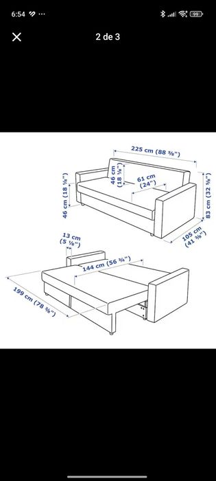 Sofá cama 3 lugares Ikea FRIHETEN