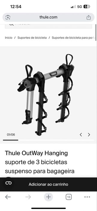 Suporte thule para 3 bicicletas