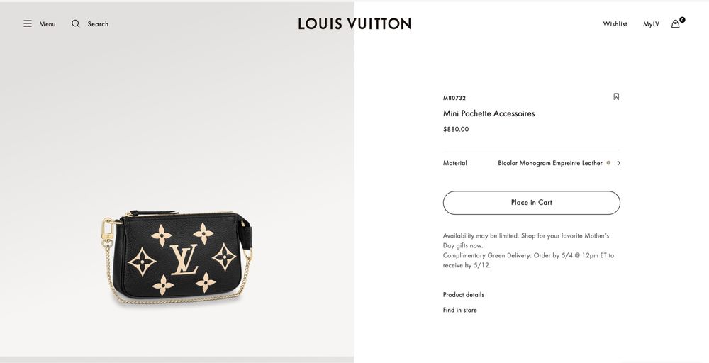 Louis vuitton Mini Pochette Accessoires M8073/ сумка оригинал есть чек