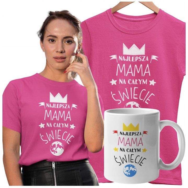 Koszulka Dla Mamy Z Kubkiem Najlepsza Mama Na Świecie Zestaw Upominkow