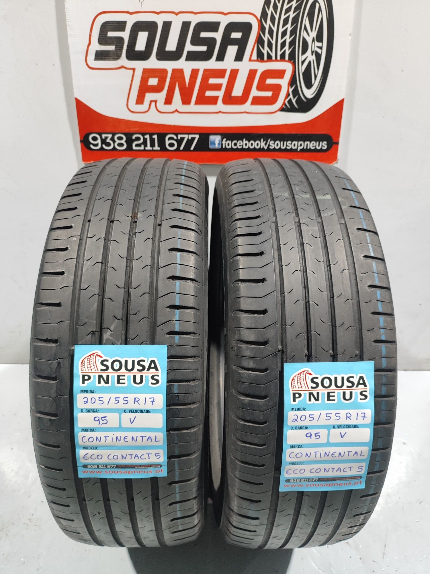 2 pneus semi novos 205-55R17 Oferta dos portes 100 Euros