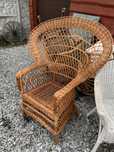 Ladny duzy 140 cm wys fotel paw rattanowy tron