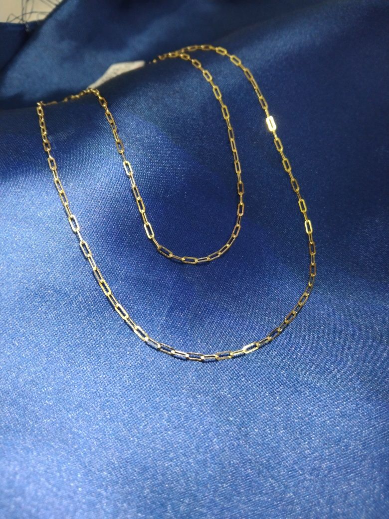 Złoty łańcuszek Spinacze, złoto 585, długość 45 cm Nowy