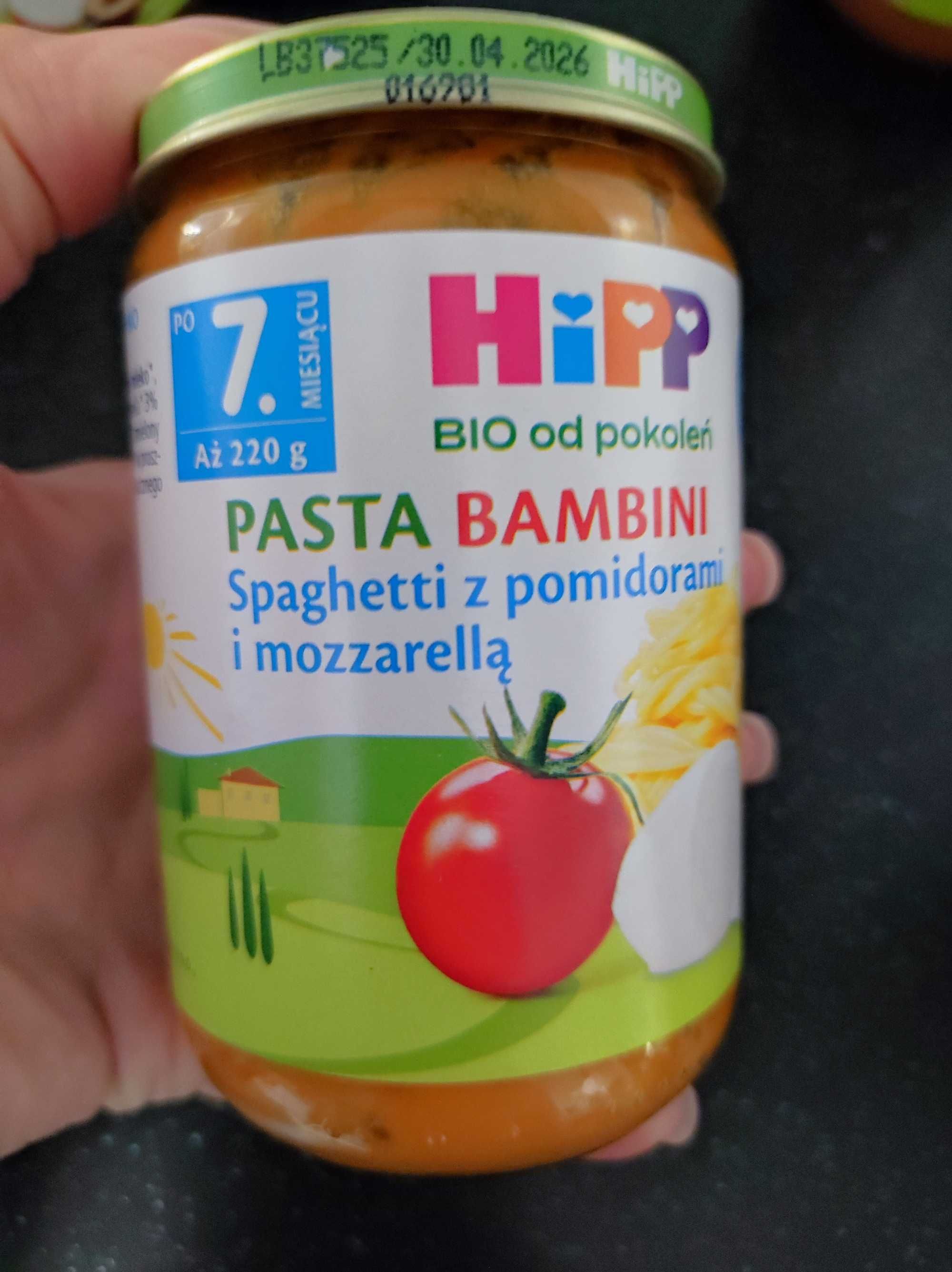 Hipp PASTA BAMBINI Spaghetti z pomidorami i mozzarellą