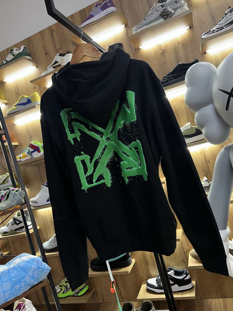 Худі Off-White Green Arrow Skate Print Black