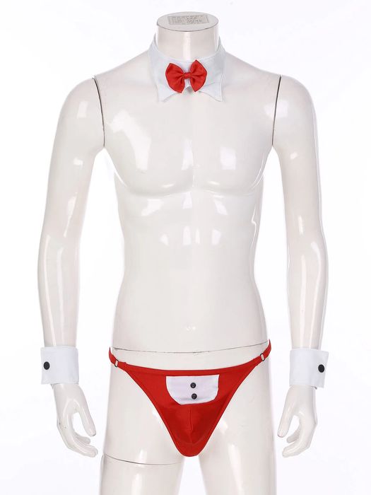 Zestaw Męskiej Bielizny Strój Kelnera STRIPTIZ na Prezent - 3XL