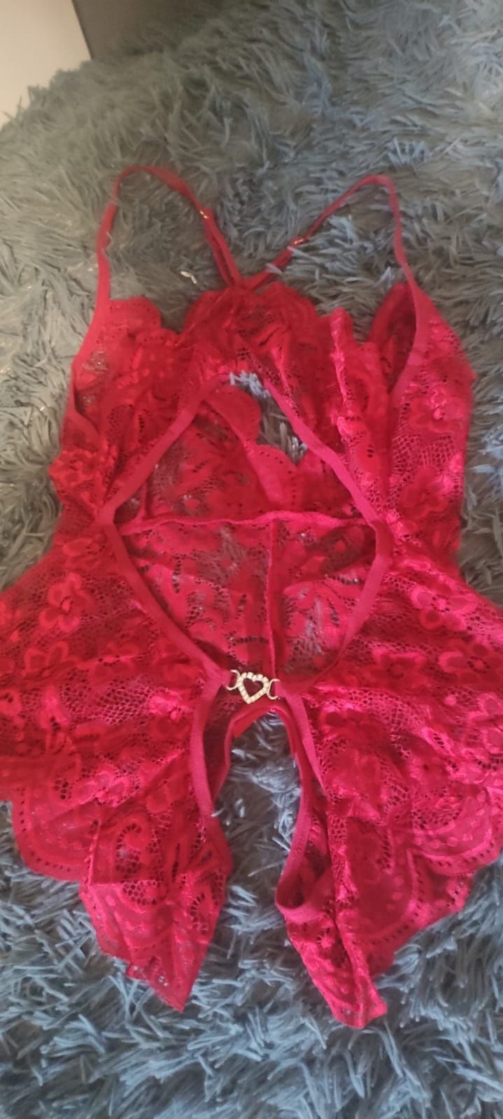Czerwona koronka bielizna sexy erotyczna strój nocna