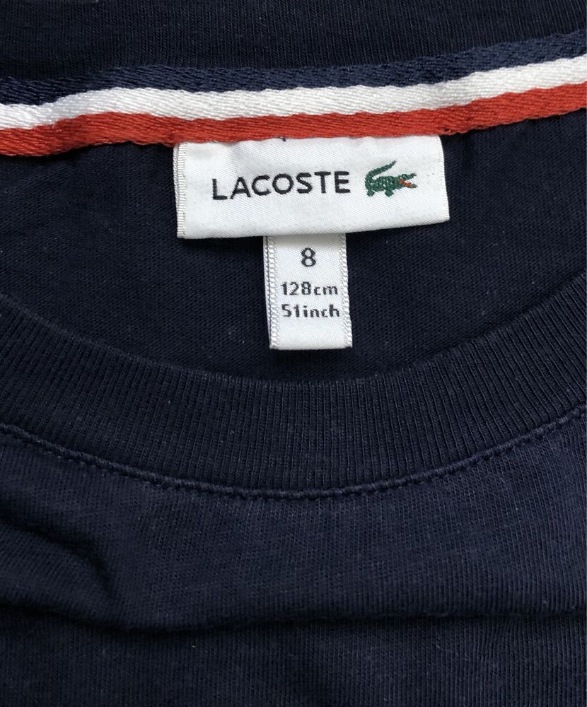 Хлопковая футболка Lacoste оригинал на мальчика 8 лет