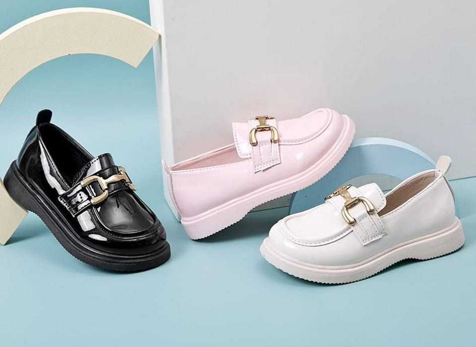 półbuty dziewcz mokasyny KOMUNIA wesela r. 31-36 róż, śmietana, czarne