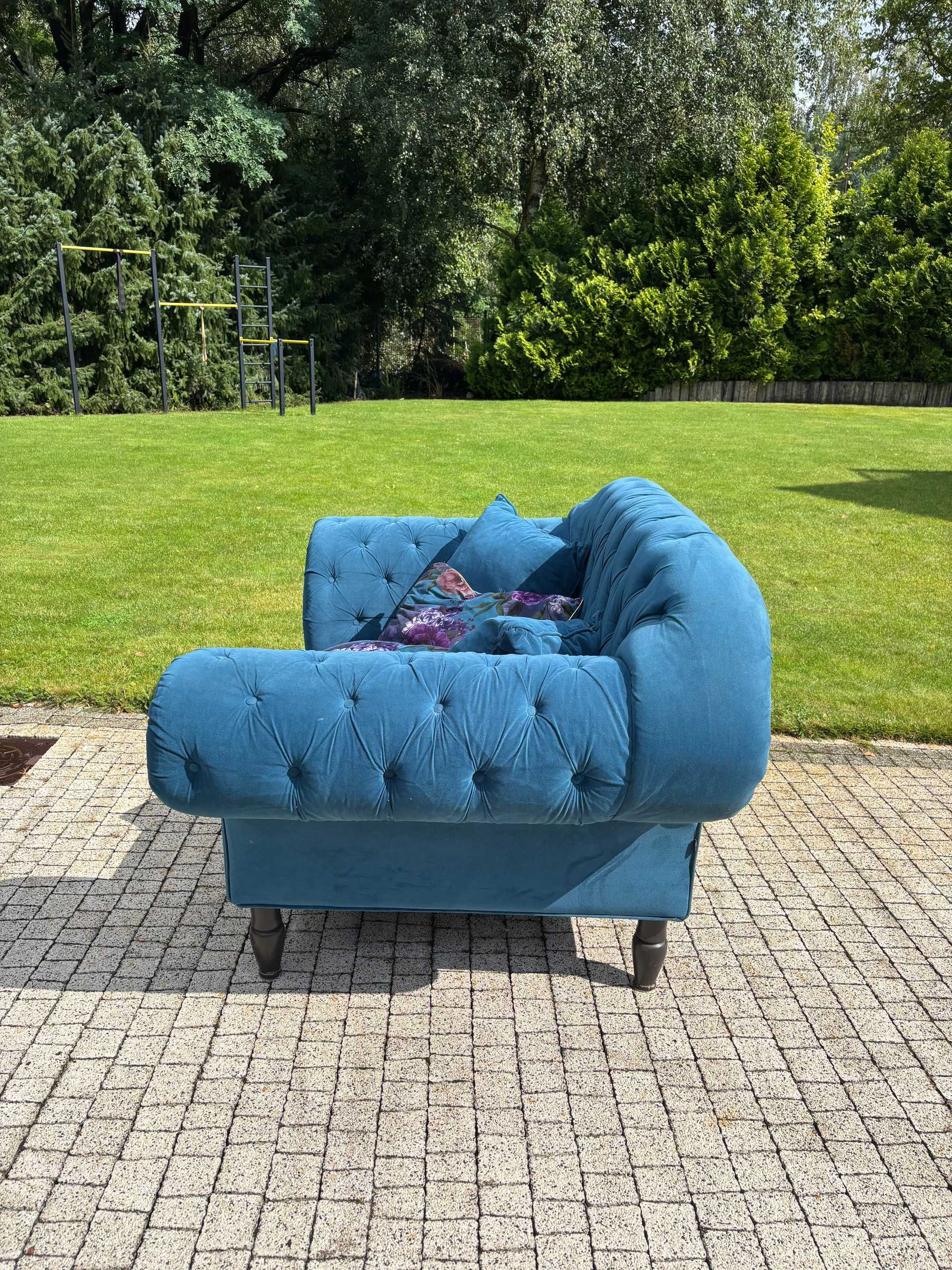 Sofa turkusowa ludwik