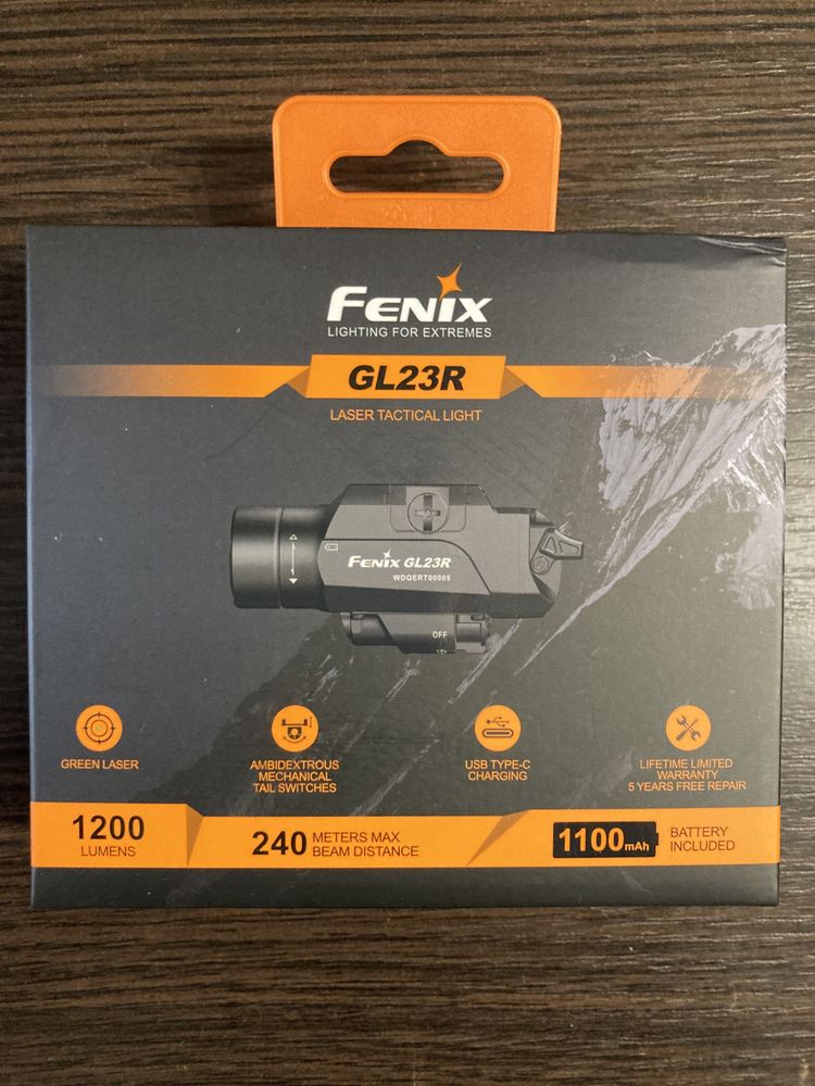 Підствольний ліхтар Fenix GL23R з зеленим лазером