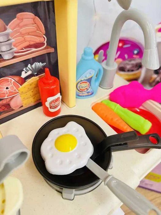 ‼️Акція‼️ Ігрова дитяча кухня звуки світло пар посуд детская кухня