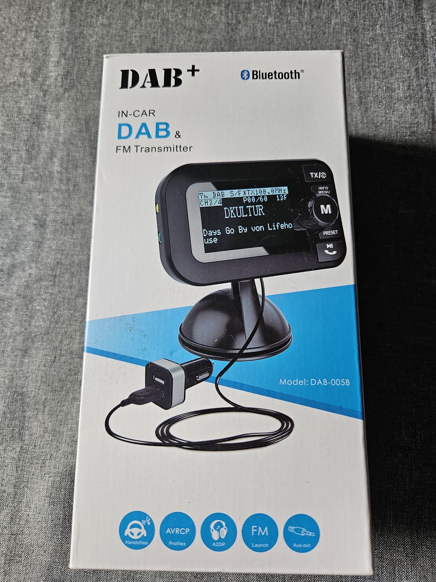 FSamochodowy adapter radiowy DAB+, 2,3" LCD przenośne radio samo