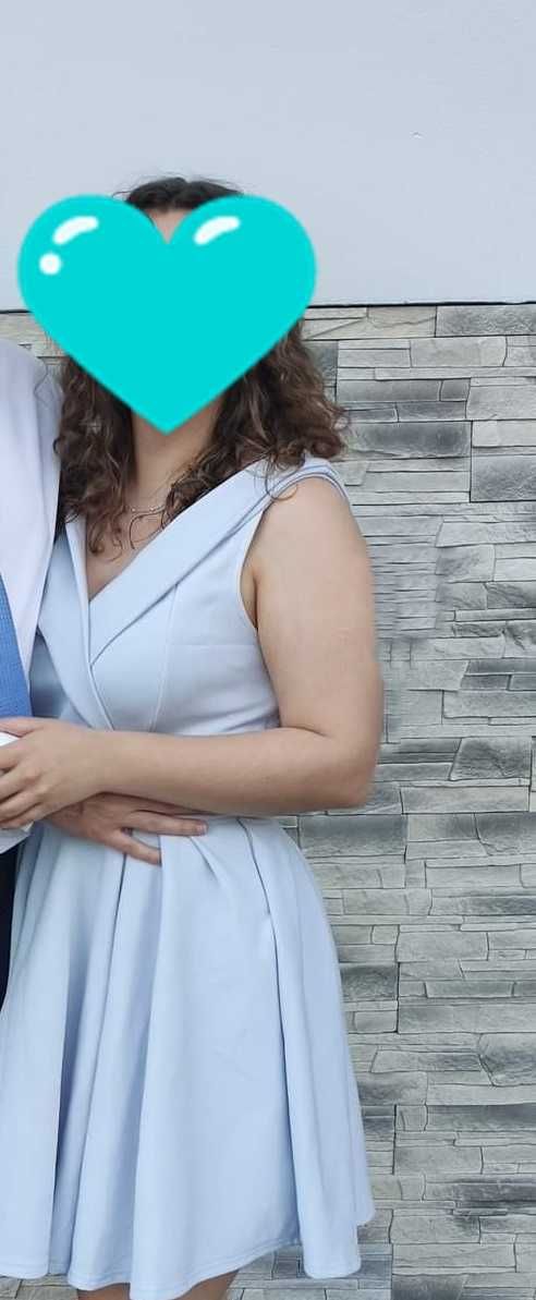 Błękitna sukienka Mohito imprezowa sylwester studniówka wesele