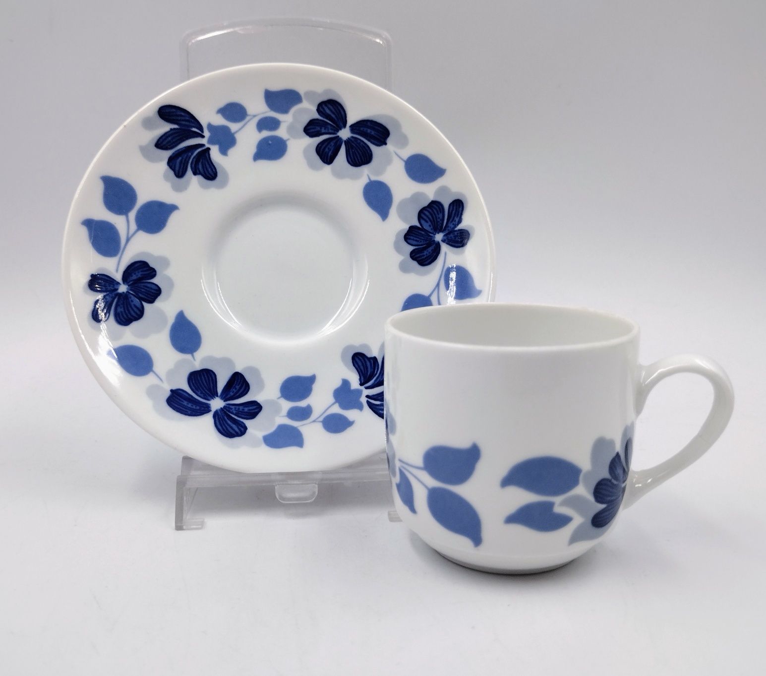 Włoska porcelana Richard Ginori filiżanka mokki vintage kwiaty retro