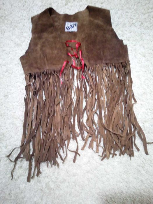 Жилет из натуральной замши с бахромой костюм хиппи в стиле хиппи