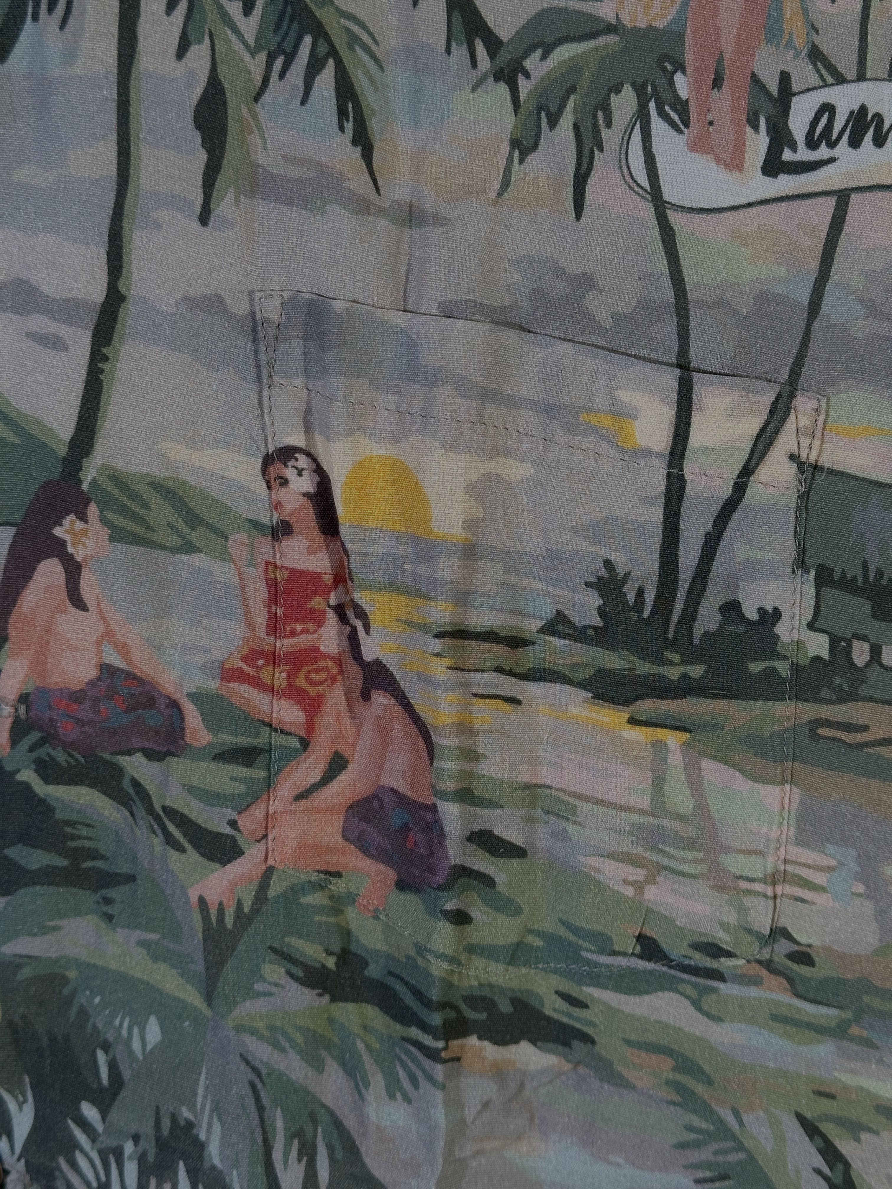 Micky Oye Land of Aloha shadow гавайская рубашка гавайка