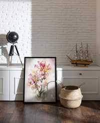 Plakat na Ścianę Obraz Minimalizm Kwiaty Pastelowe Art 50x70 cm