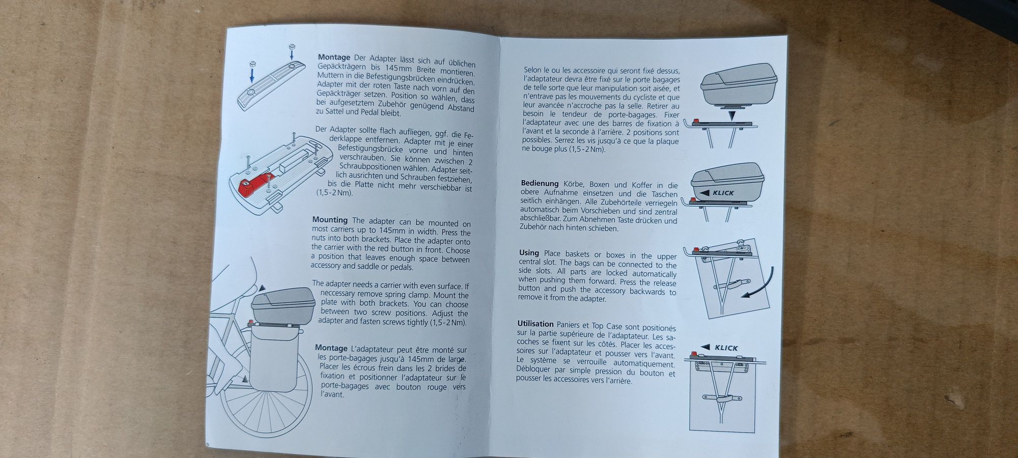 Adapter na bagażnik rowerowy KlickFix GTA.