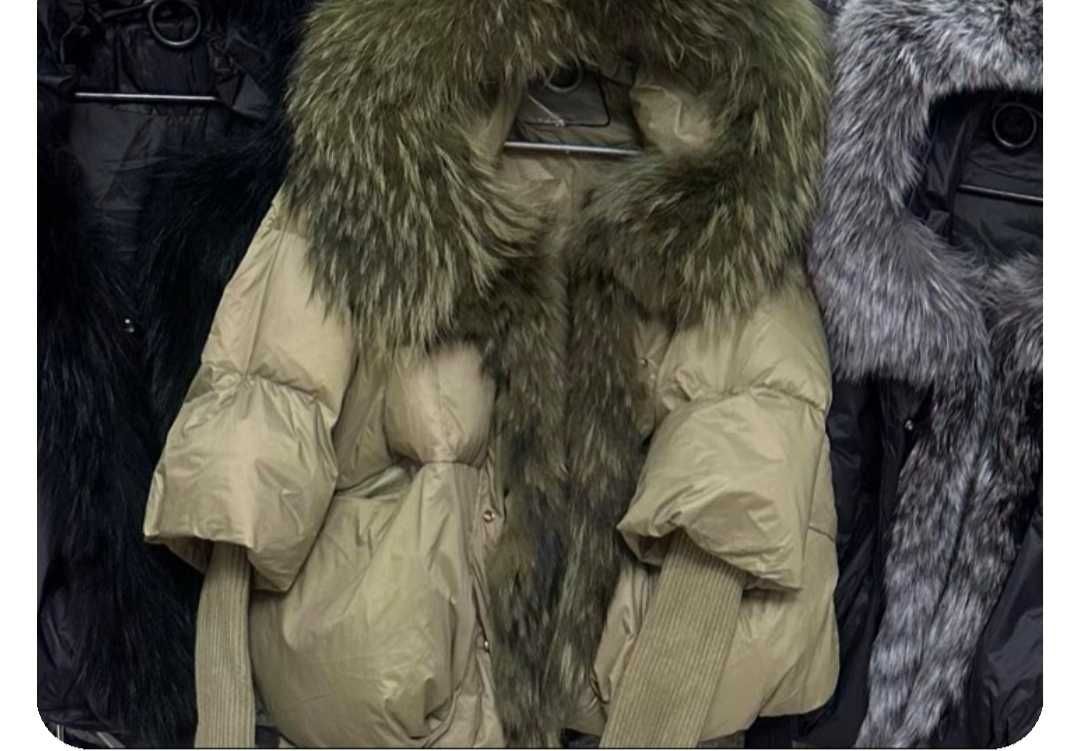 Włoska kurtka puchowa futro z lisa nowość  premium model  valentino