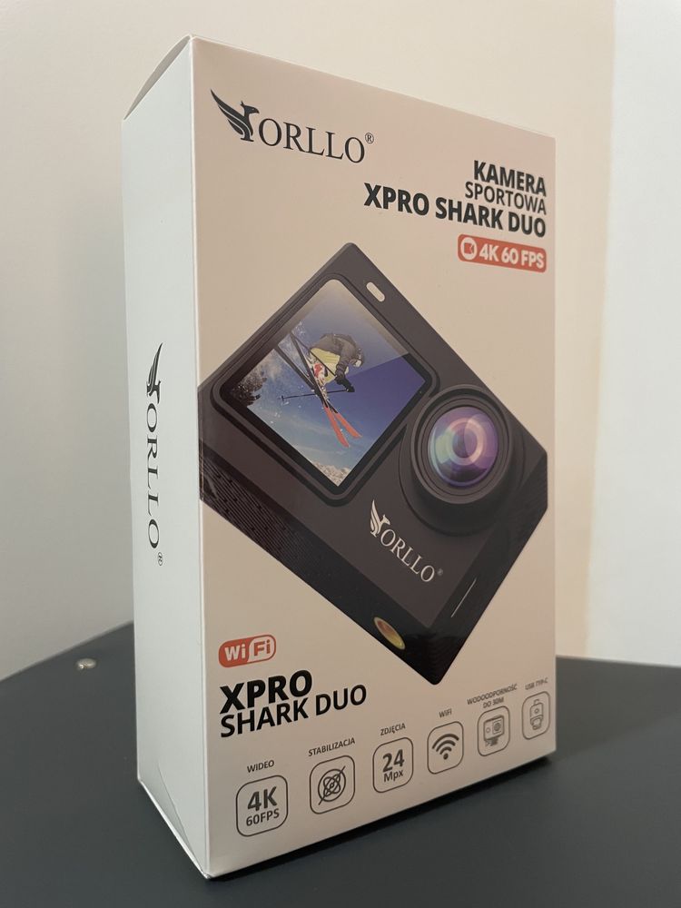 Kamera sportowa Orllo Xpro Shark Duo 4K UHD + karta pamięci