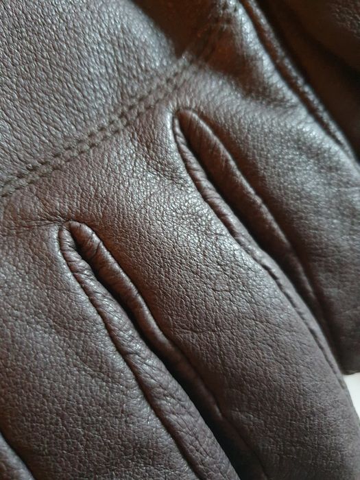 Шкіряні чоловічі перчатки, коричневі, XL