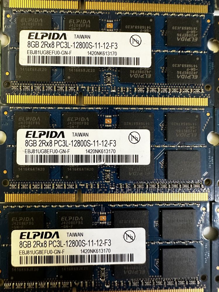 Память для ноутбука DDR3 8gb PC3-12800s (pc3-1600) sodimm(so-dimm)