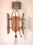 Lampa wisząca, rustykalna, jutowa, LED