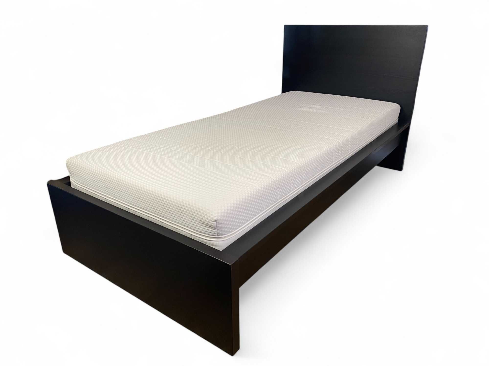 Łóżko IKEA Malm 90x200 cm z regulowanym stelażem, czarne