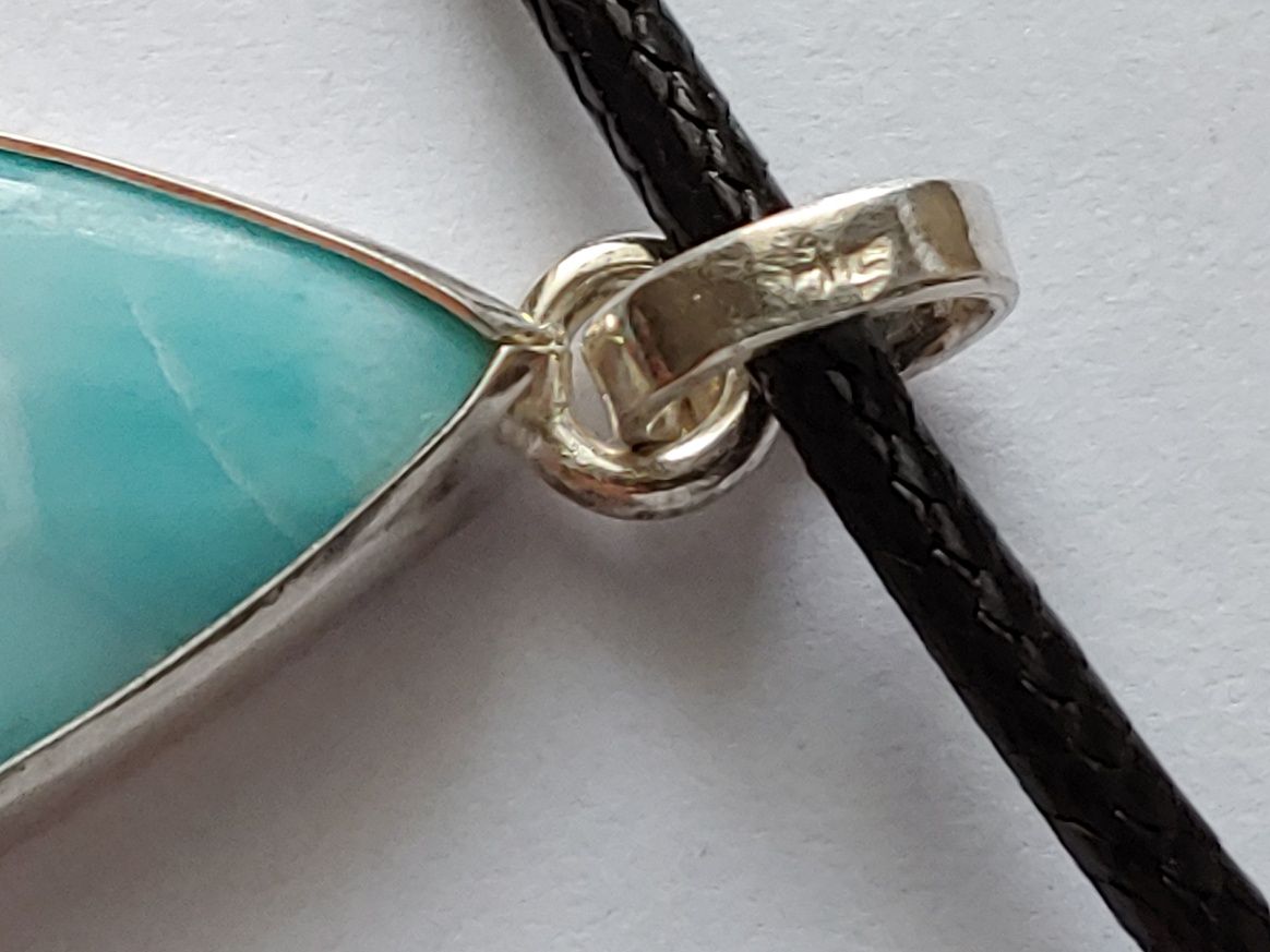 Srebrna zawieszka wisior larimar naturalny minerał srebro 925