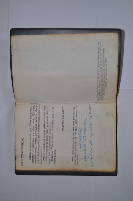 Instrukcja obsługi i naprawa bieżących Wsk M21 W2  1972 WEMA Świdnik