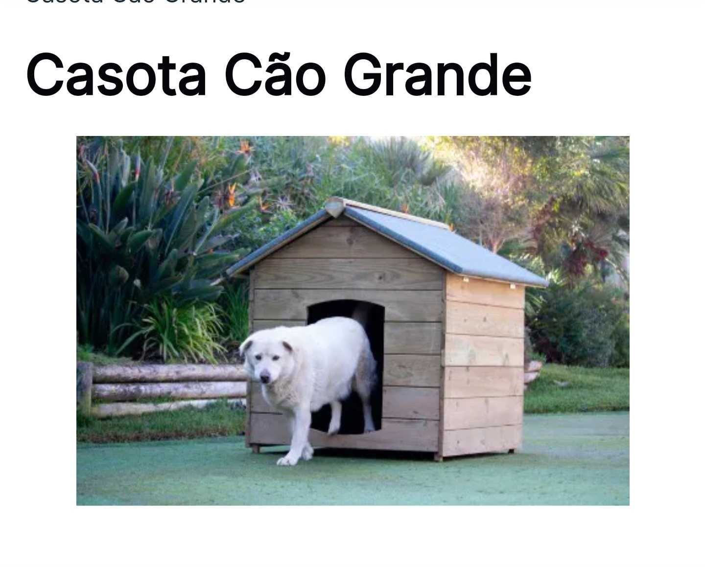 Casota de madeira para cão de grande porte