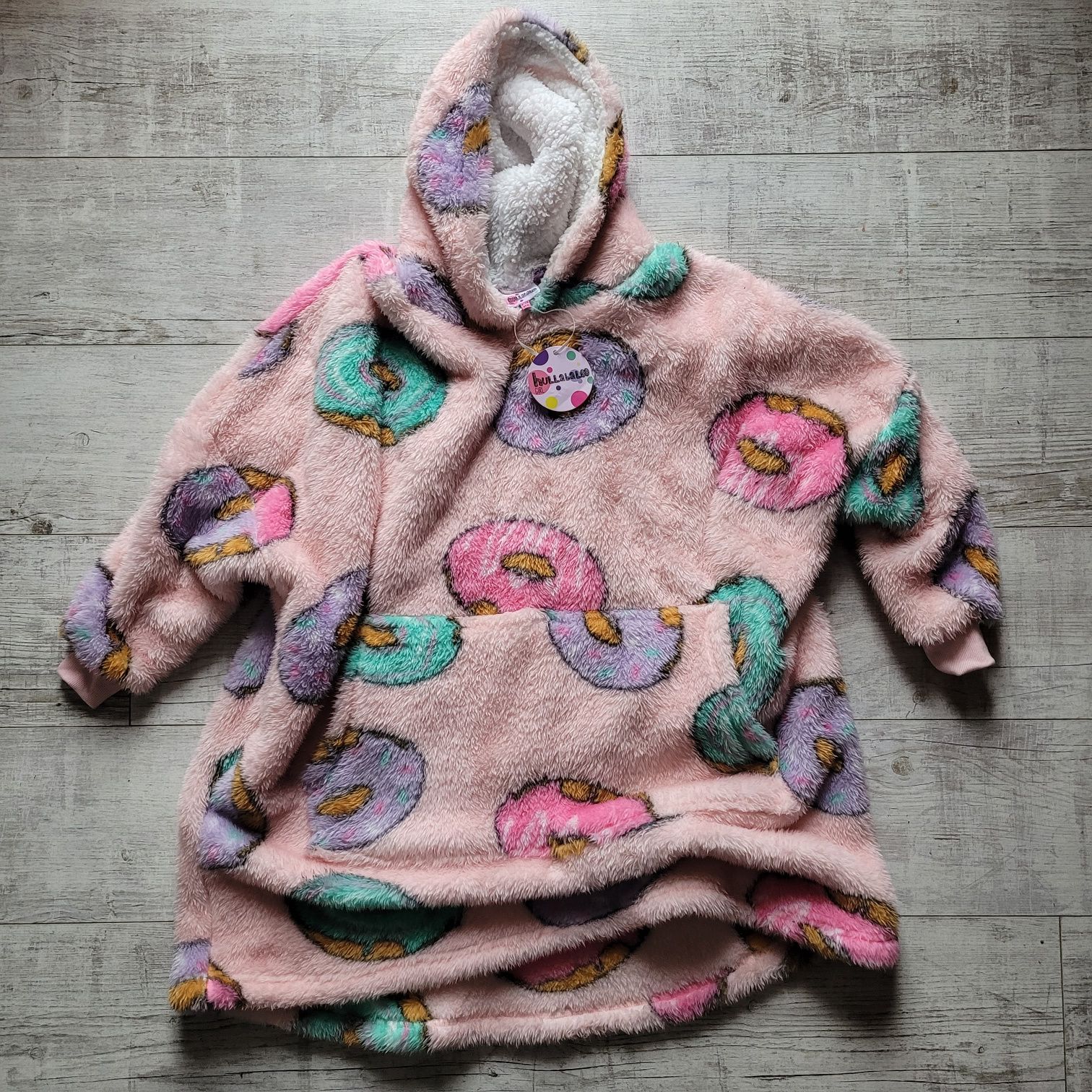 Bloozie, Snuddie, polar, różowa, ciepła bluza, donut, pączek, 6-14 lat
