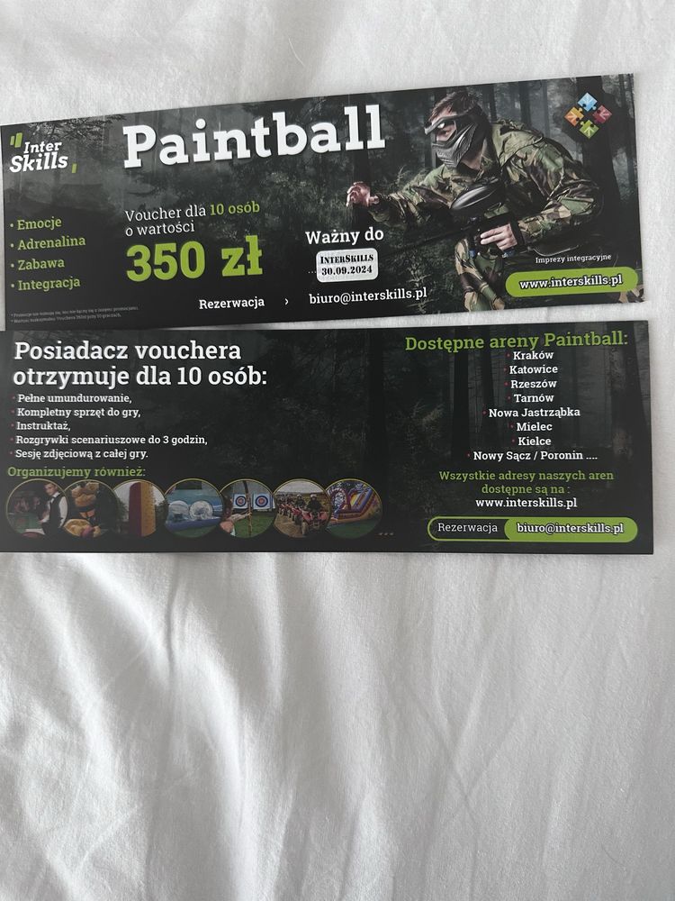 Voucher Paintball Interskills Nowe Bilet