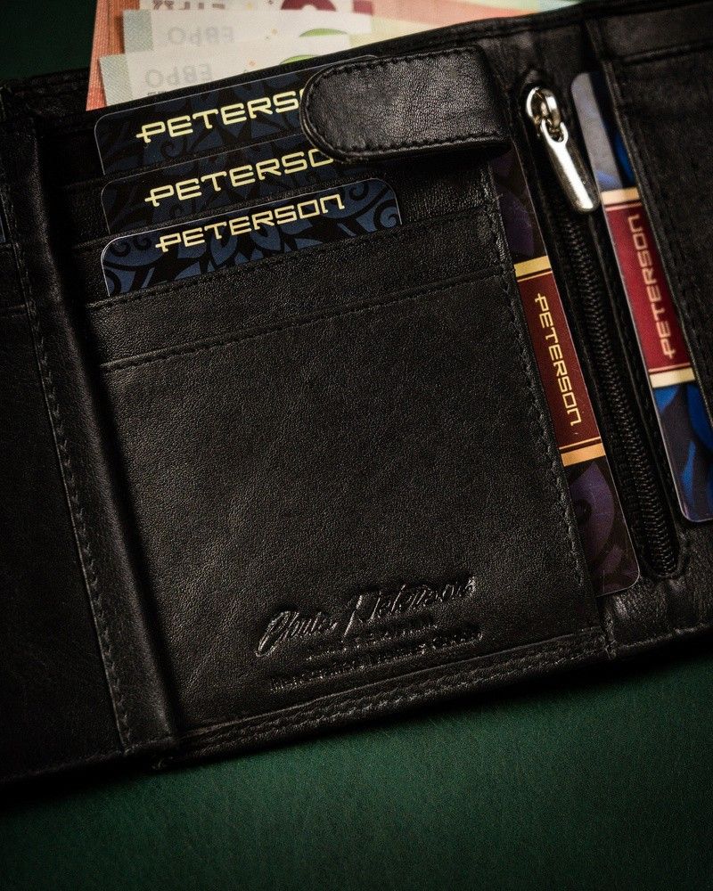 duży portfel męski z systemem rfid protect - peterson