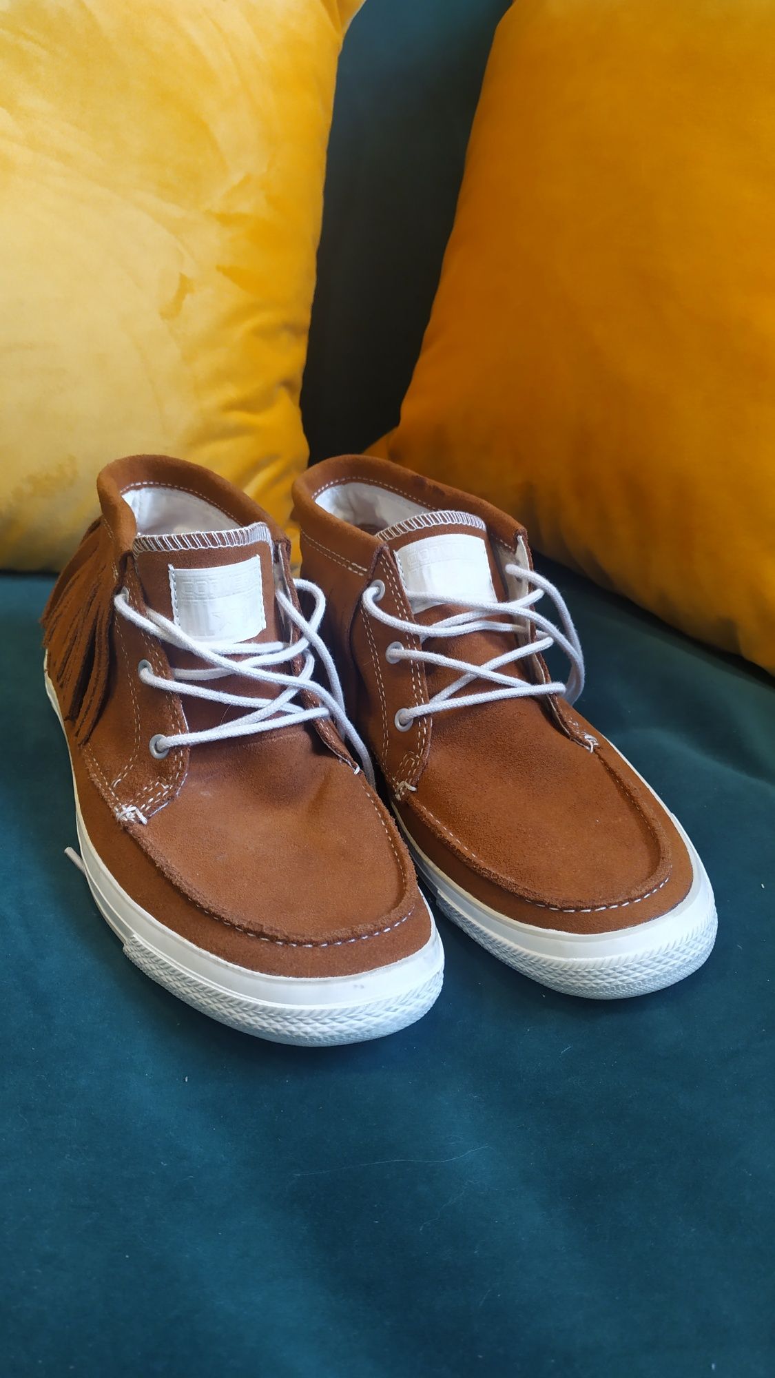 Мокасини/Кеди Конверс/Converse. Замша, бахрома. 41р/26,5см. Оригінал