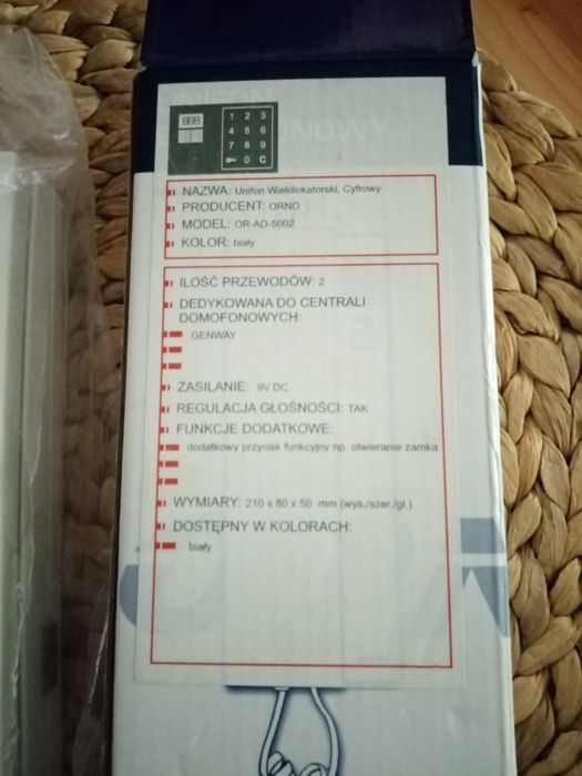 Domofon kolor biały Nowy