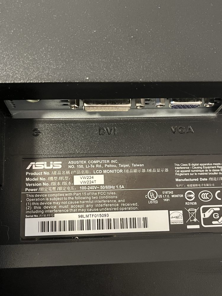 monitor Asus VW224T