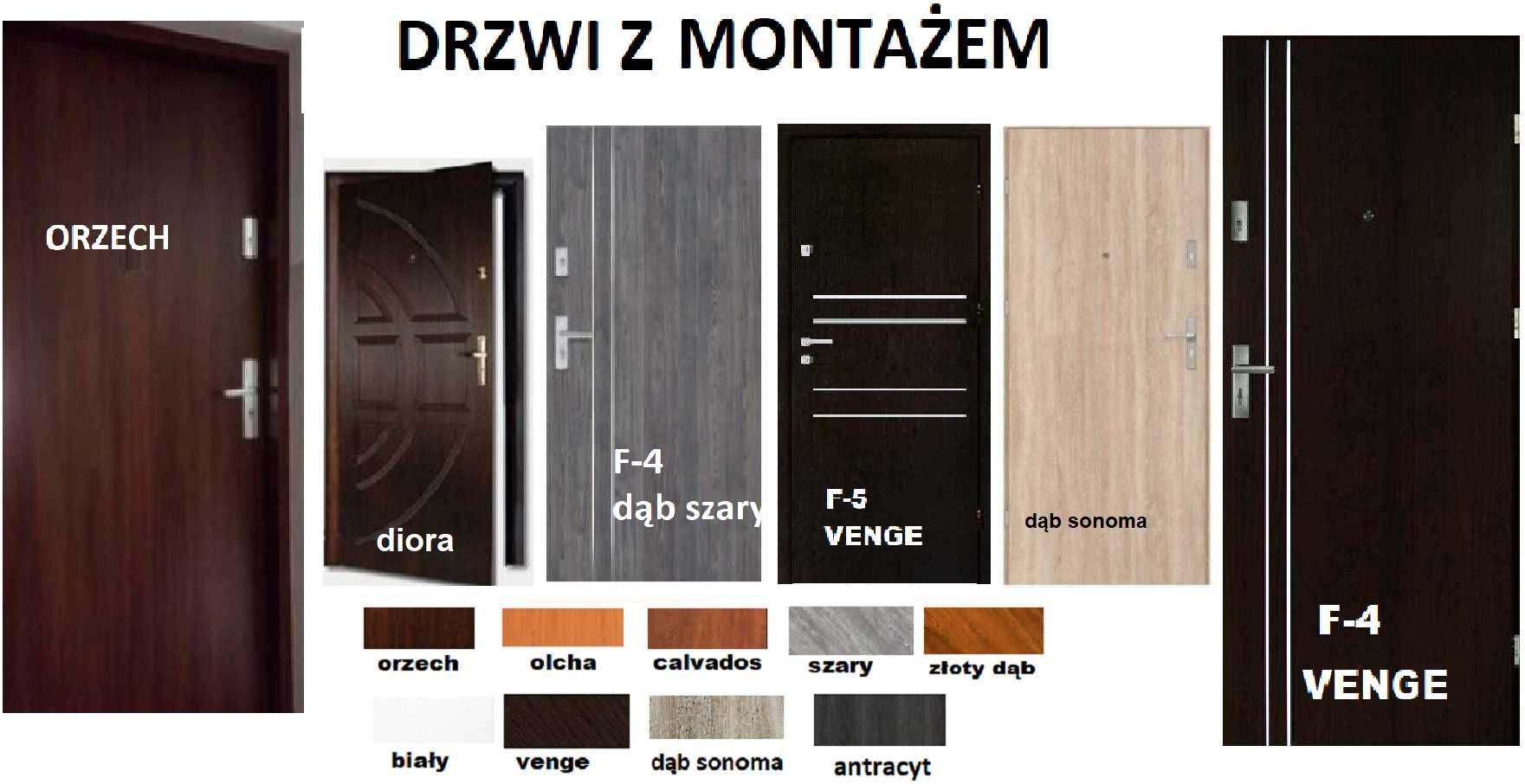 Drzwi-ZEWNĘTRZNE wejściowe do mieszkania montażem-drewniane-metalowe