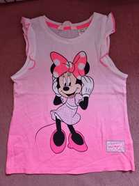 Śliczna biało-różowa letnia bluzeczka Minnie h&m roz 110/116