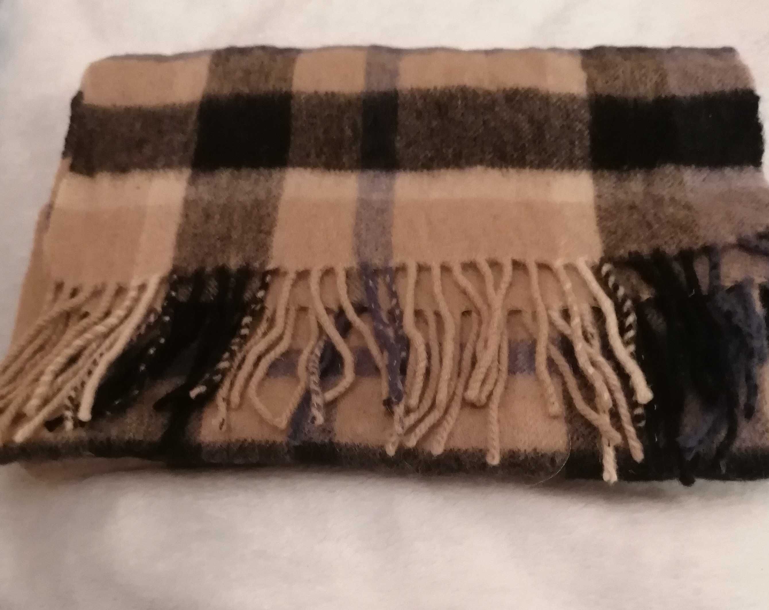 Miękki szalik krata tartan 100% szkocka wełna