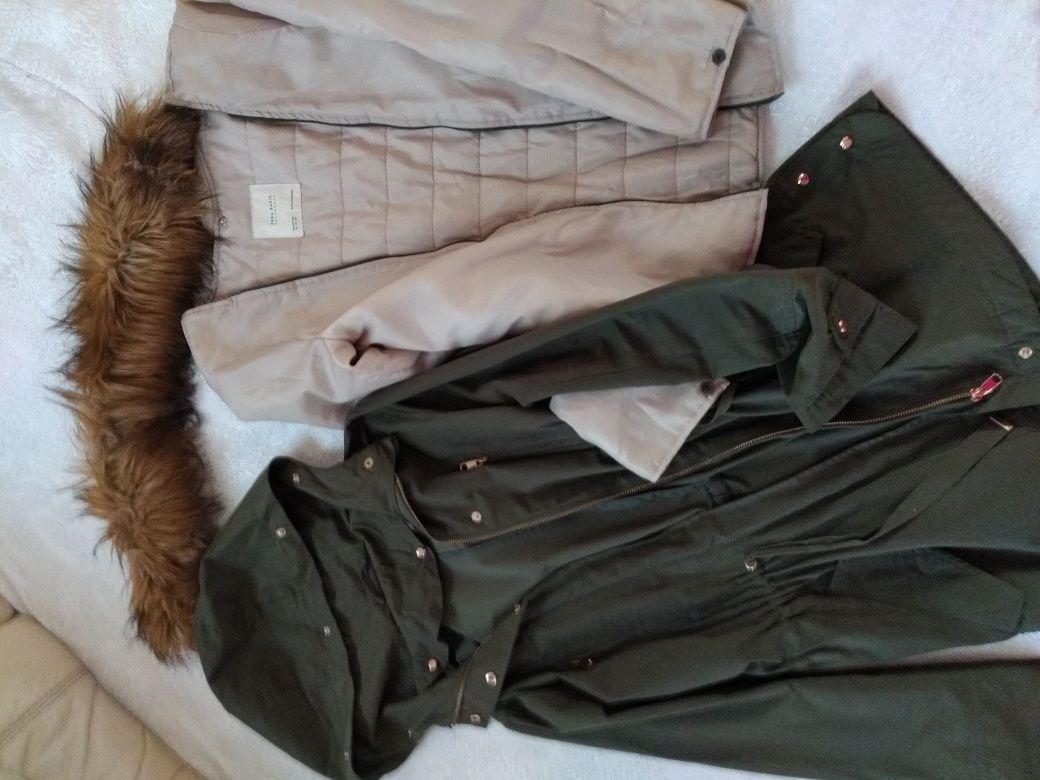 Zara kurtka parka 2w1 khaki rozm.XS