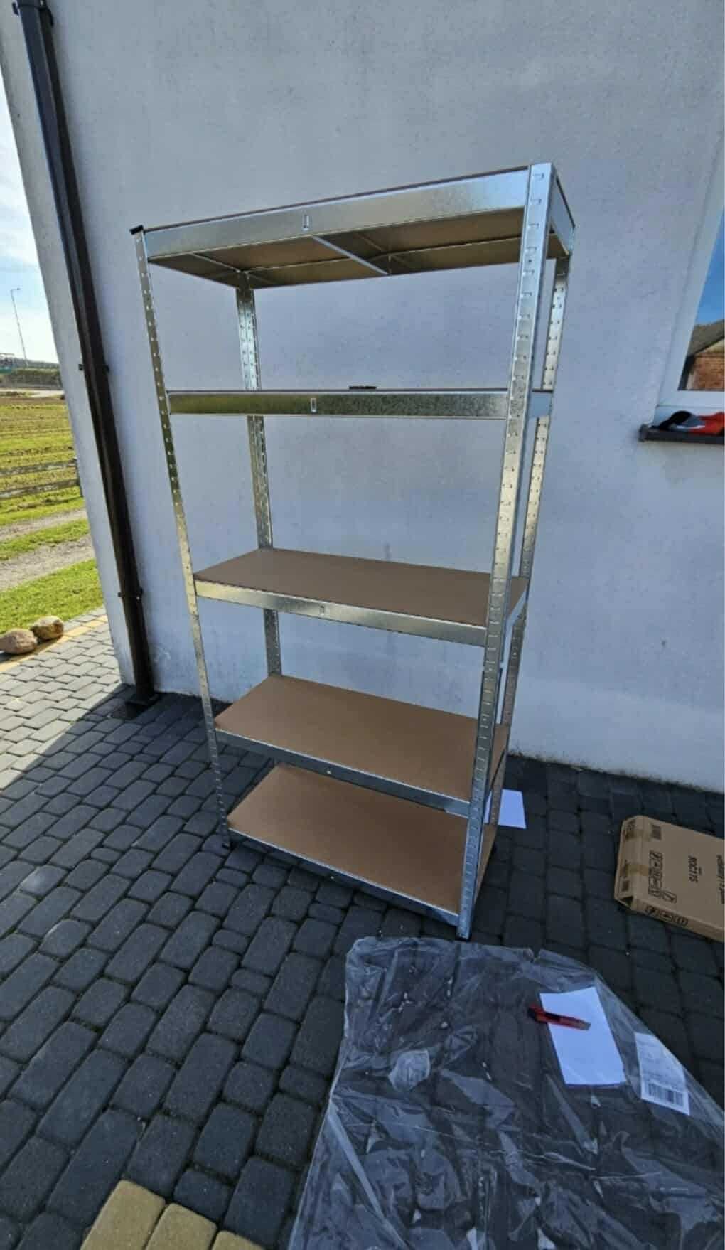 Regał metalowy 180x90x40 cm 5x175 kg – do garażu, piwnicy, warsztatu.