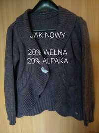 Niemiecki elegancki damski sweter, 20% Wełna 20% Alpaka