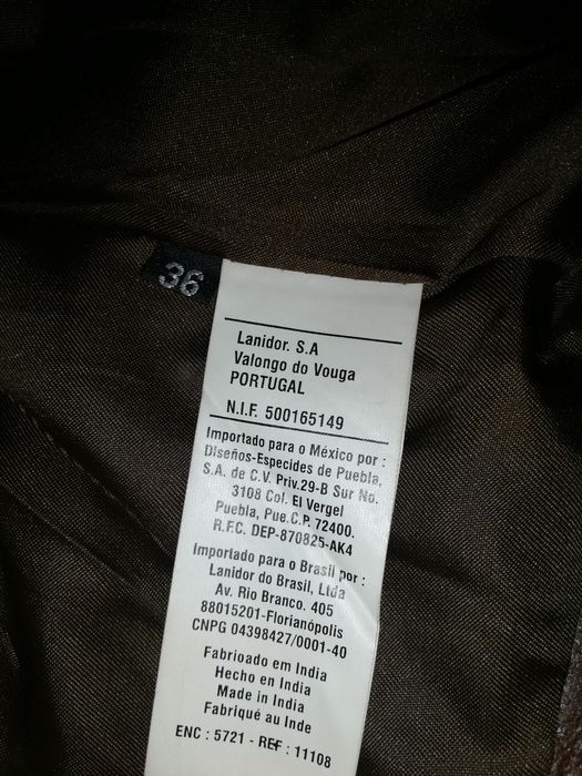 Casaco de couro castanho