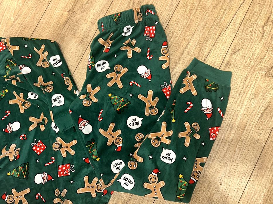 Primark piżamka welurowa zielona S