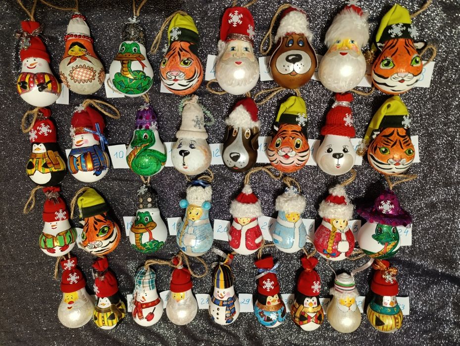 Ялинкові іграшки хендмейд ,дід мороз сніговик, Грінч подарунки